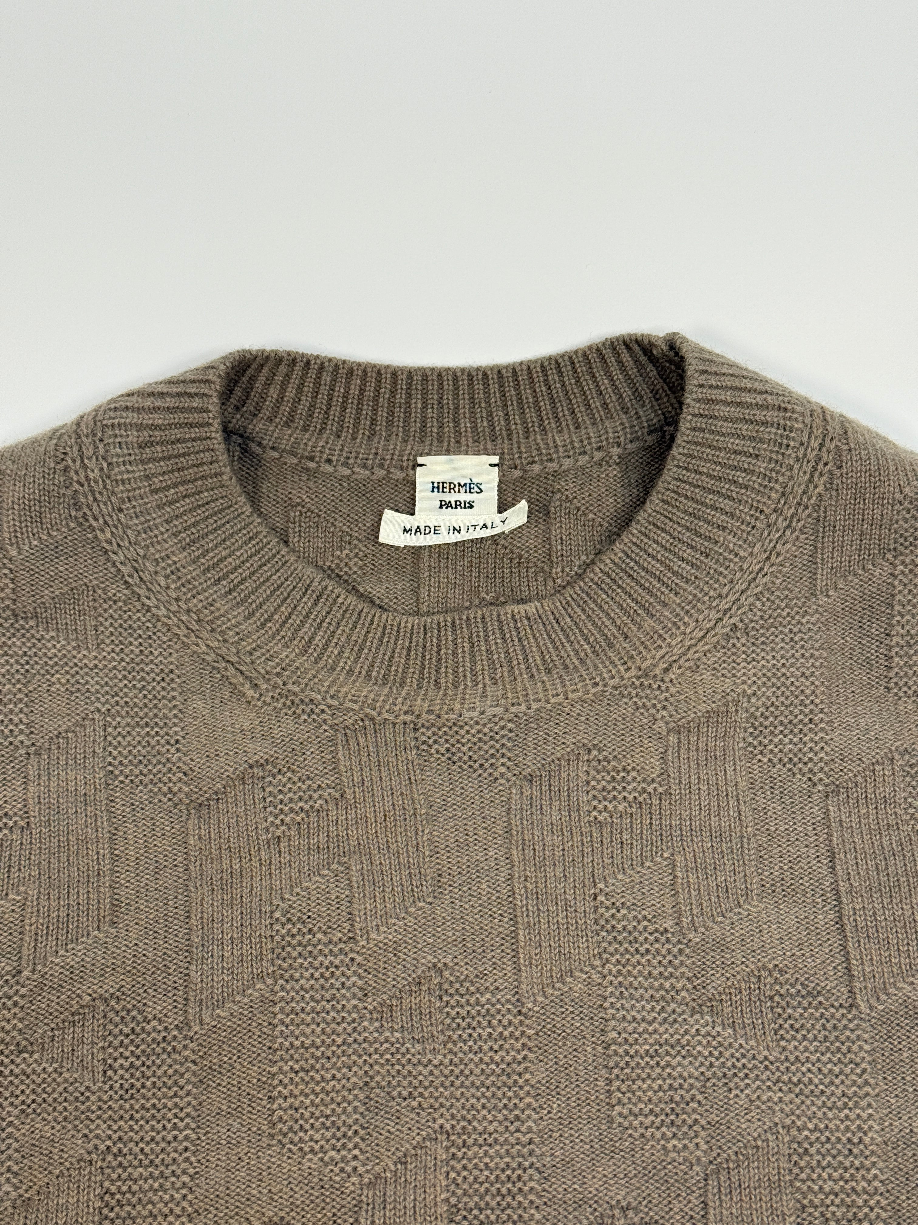 Hermès 'H' Long Sleeved Sweater Brown(Size 36/UK8)