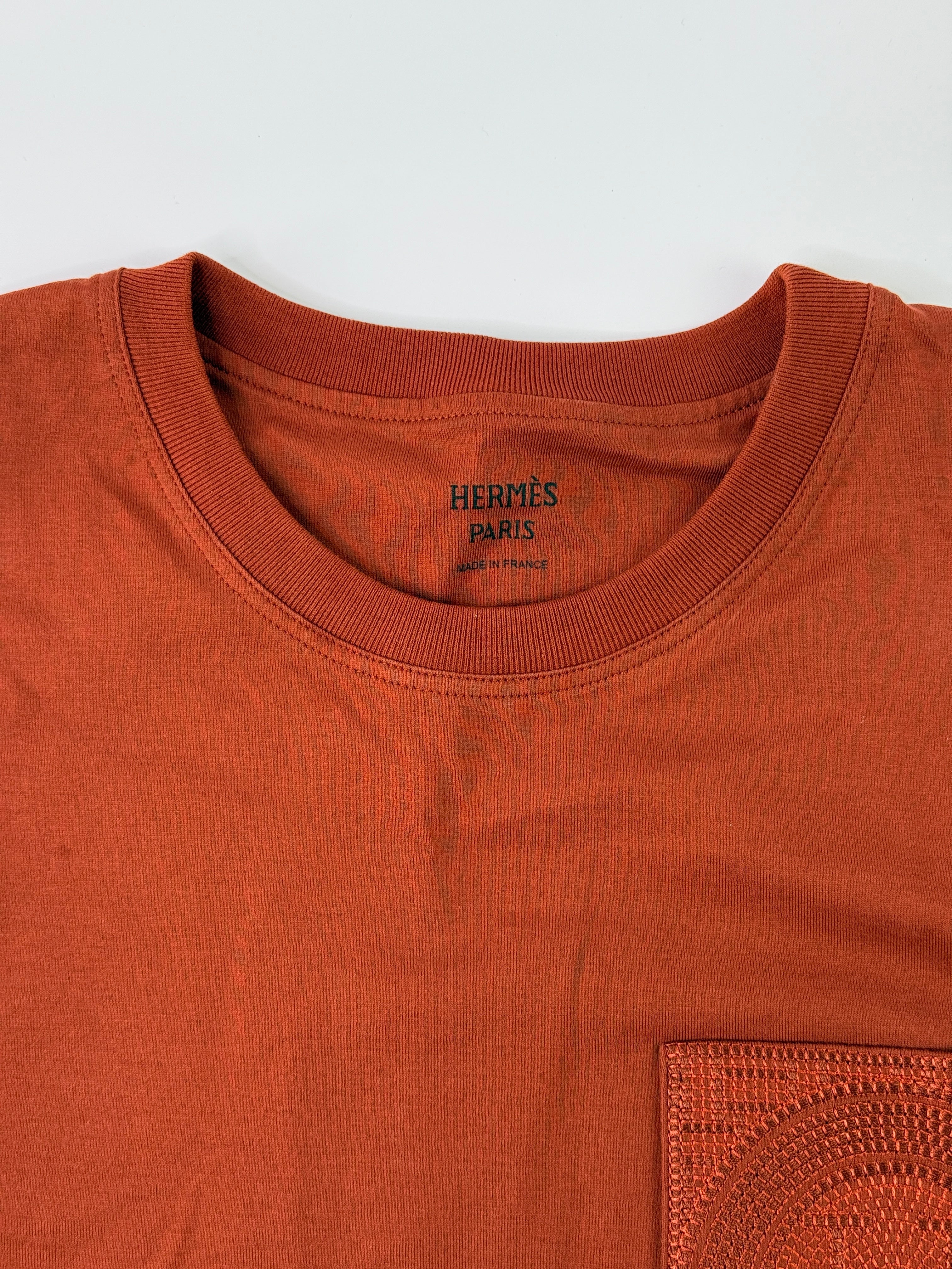 Hermès Embroidered Pocket T-Shirt  (Size 36/UK8)