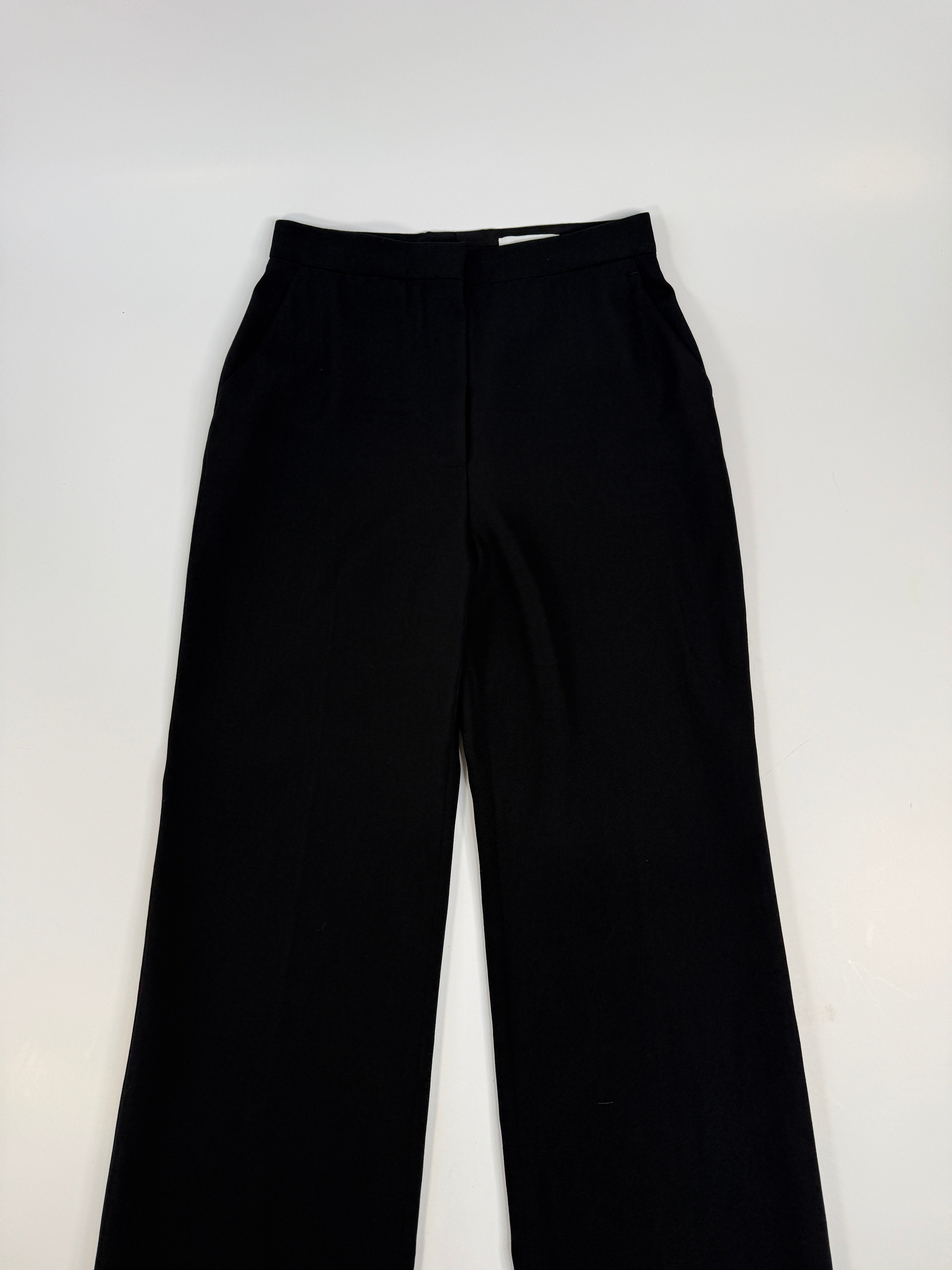 Givenchy Cocoon Wool Grain De Poudre Wide-Leg Pants (Size 40/UK12)
