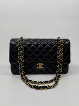 Chanel Medium Classic Double Flap Black Lambskin With GHW