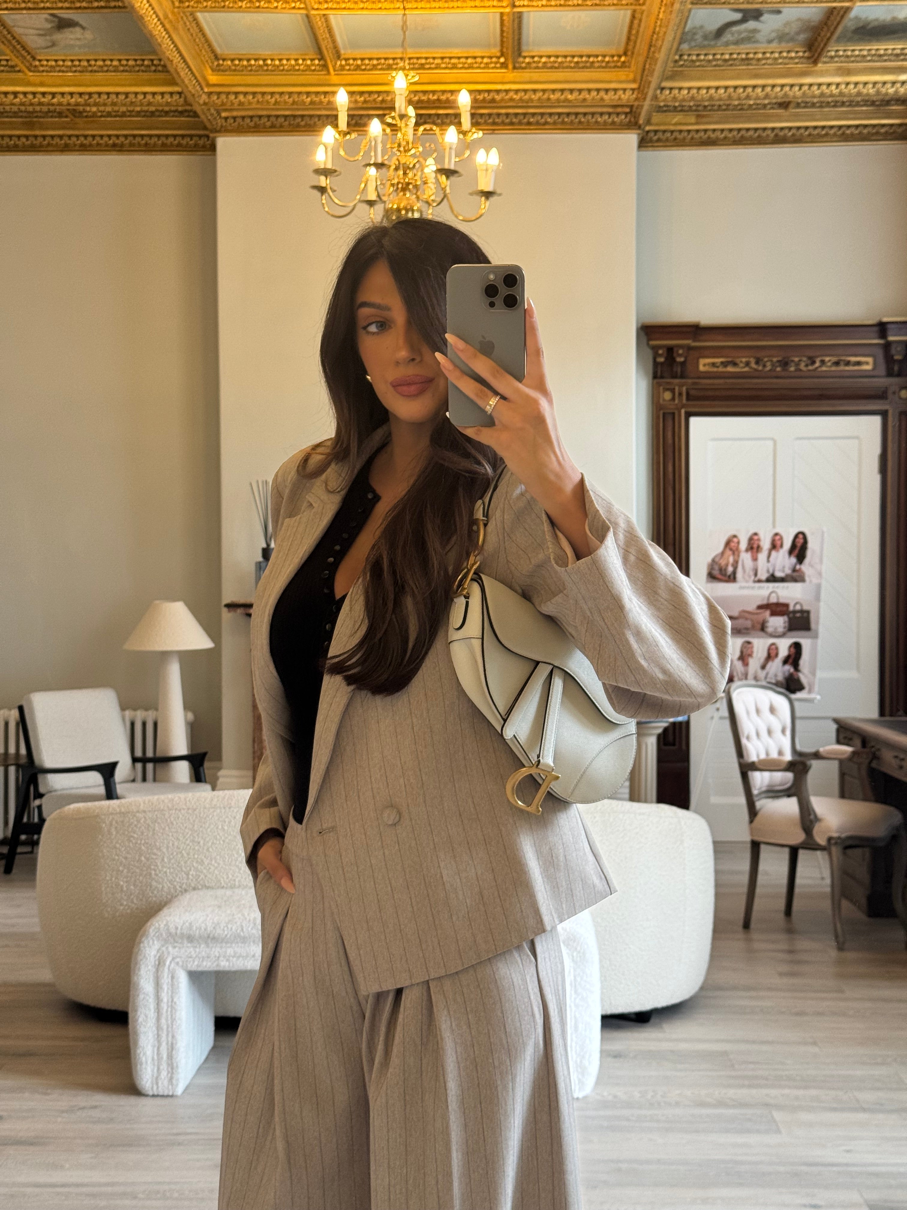 Christian Dior Saddle Bag In Latte