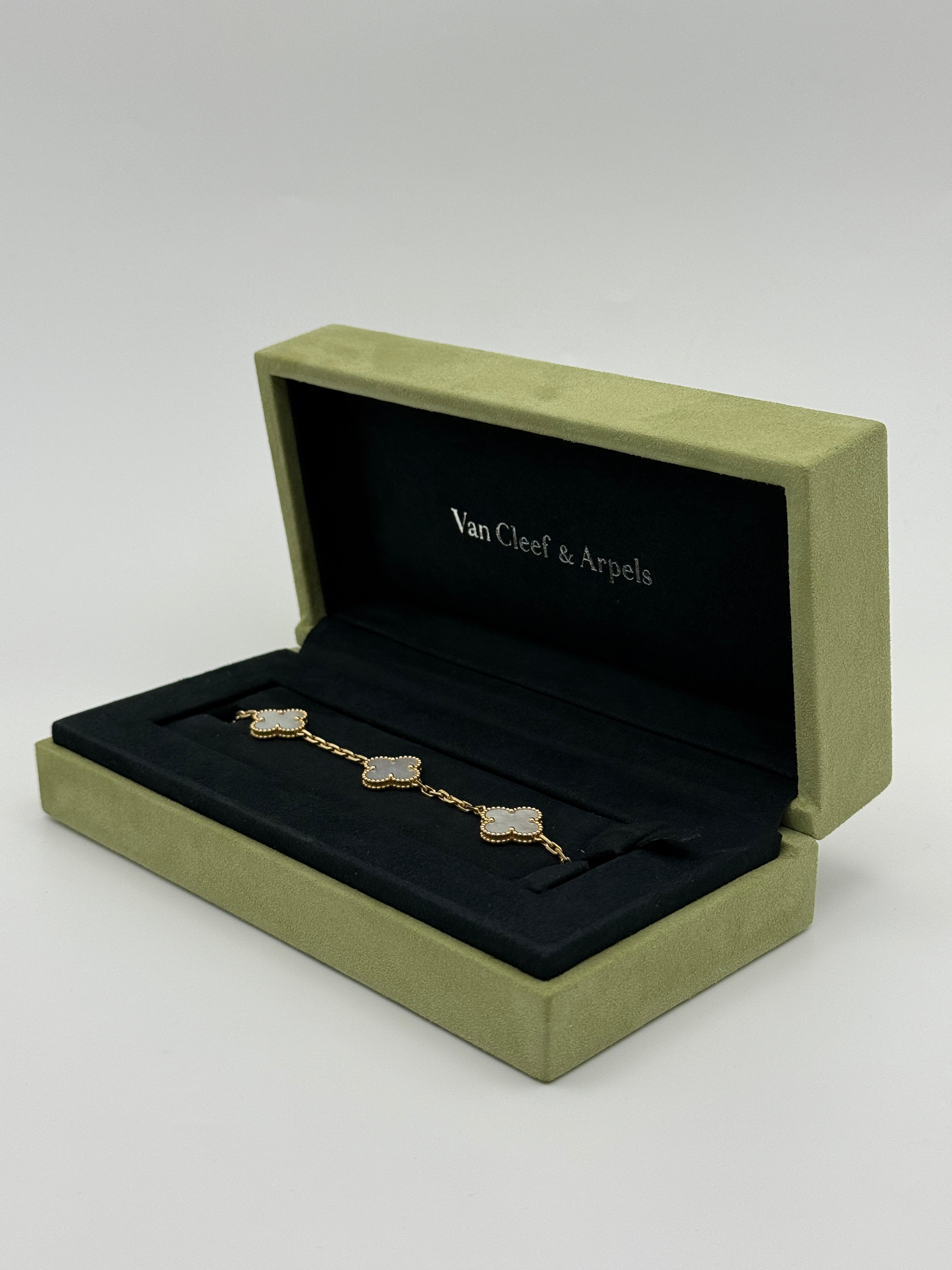 Van Cleef & Arpels Vintage Alhambra Bracelet, 5 Motifs Mother Of Pearl