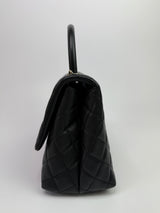 Chanel Coco Medium Top Handle In Black Caviar Leather With PGHW