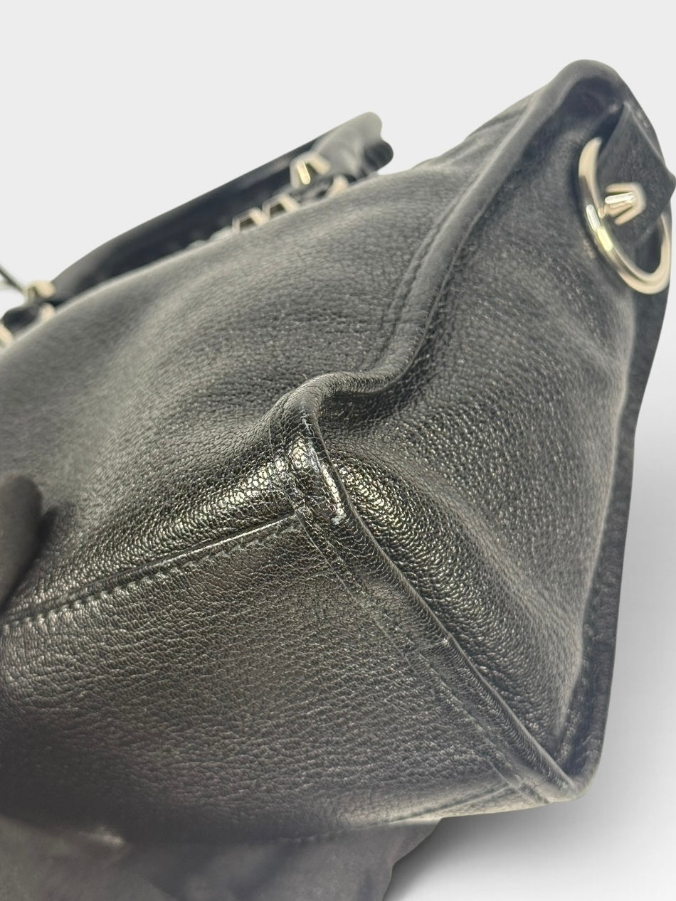 Balenciaga Le City Small Bag In Black Lambskin With Silver Hardware. 100% authentic and pre loved in excellent condition. 