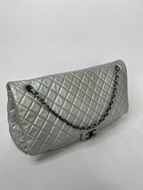 Chanel Airline XXL Classic Flap In Silver Calfskin