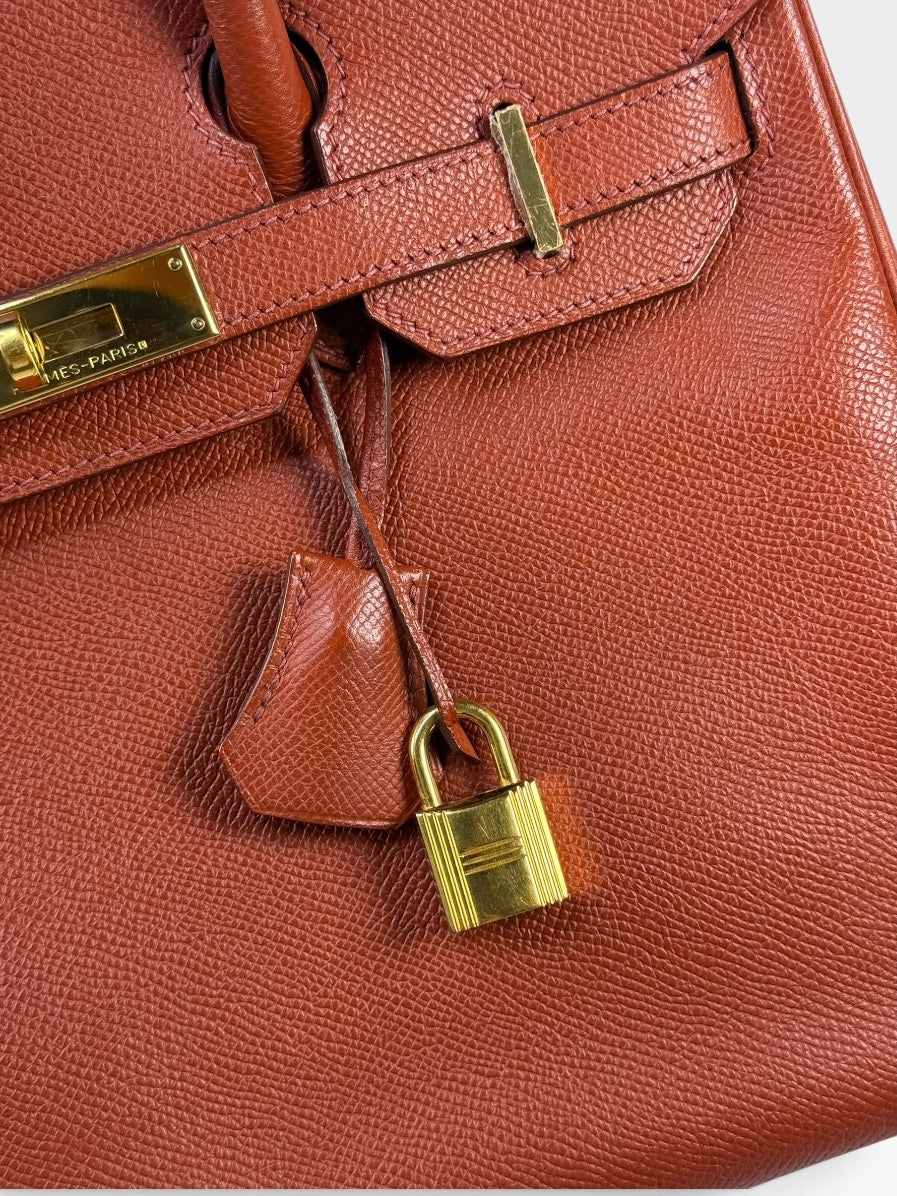 Hermès Birkin 30 In Rouge Venetian Epsom Leather With Gold Hardware. 100% authentic and preloved in excellent condition