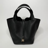 Hermès Picotin 22 In Black Clemence Leather With PHW