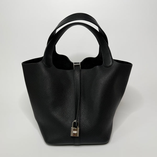 Hermès Picotin 22 In Black Clemence Leather With PHW