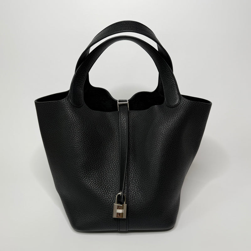 Hermès Picotin 22 In Black Clemence Leather With PHW