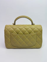 Chanel Mini Rectangle Flap Bag In Pistachio Green Lambskin With GHW