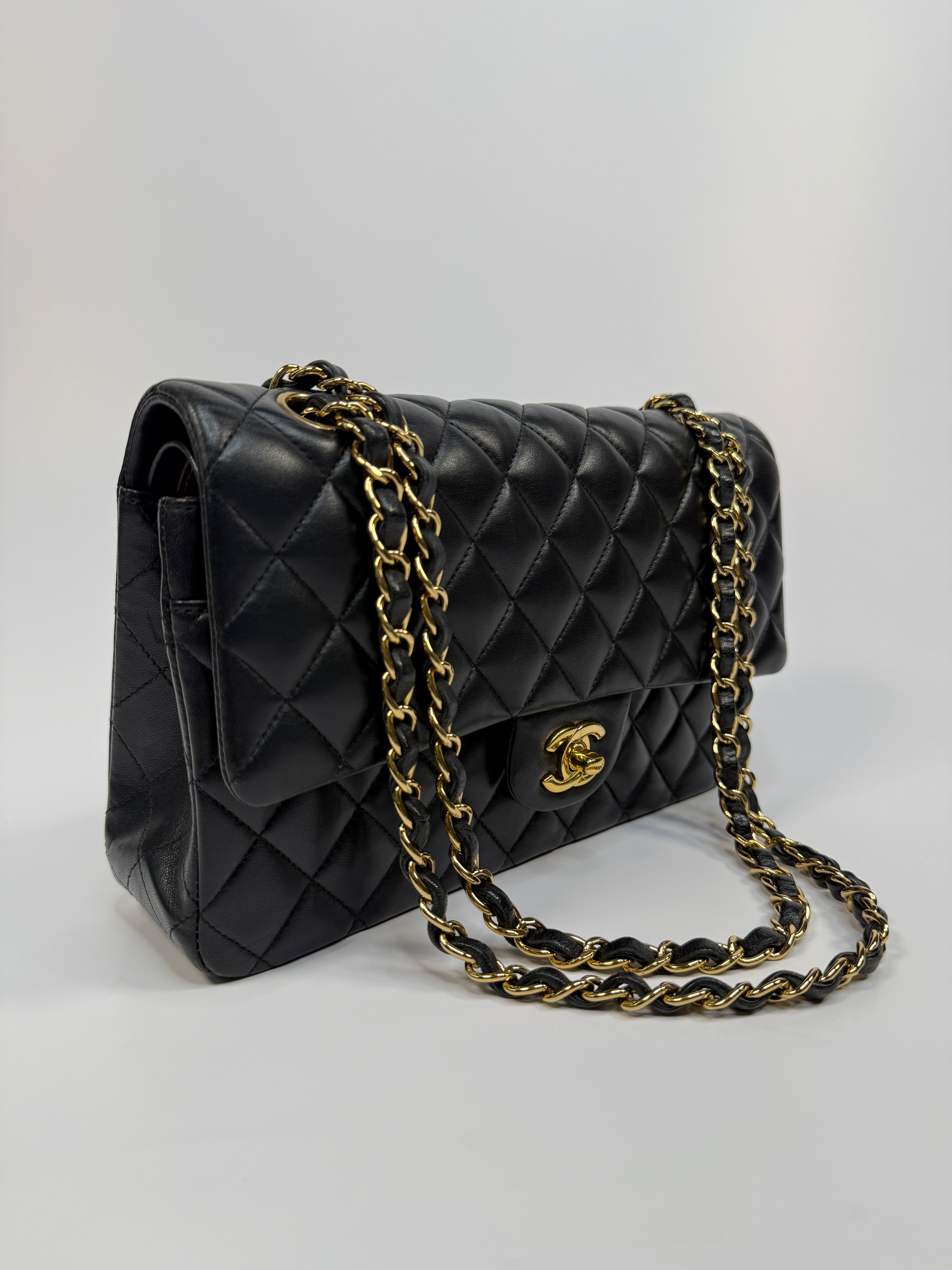Chanel Medium Classic Double Flap Black Lambskin With Gold Hardware
Pre Loved & Authentic 