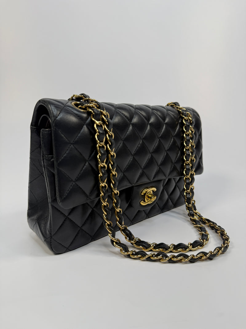 Chanel Medium Classic Double Flap Black Lambskin With GHW