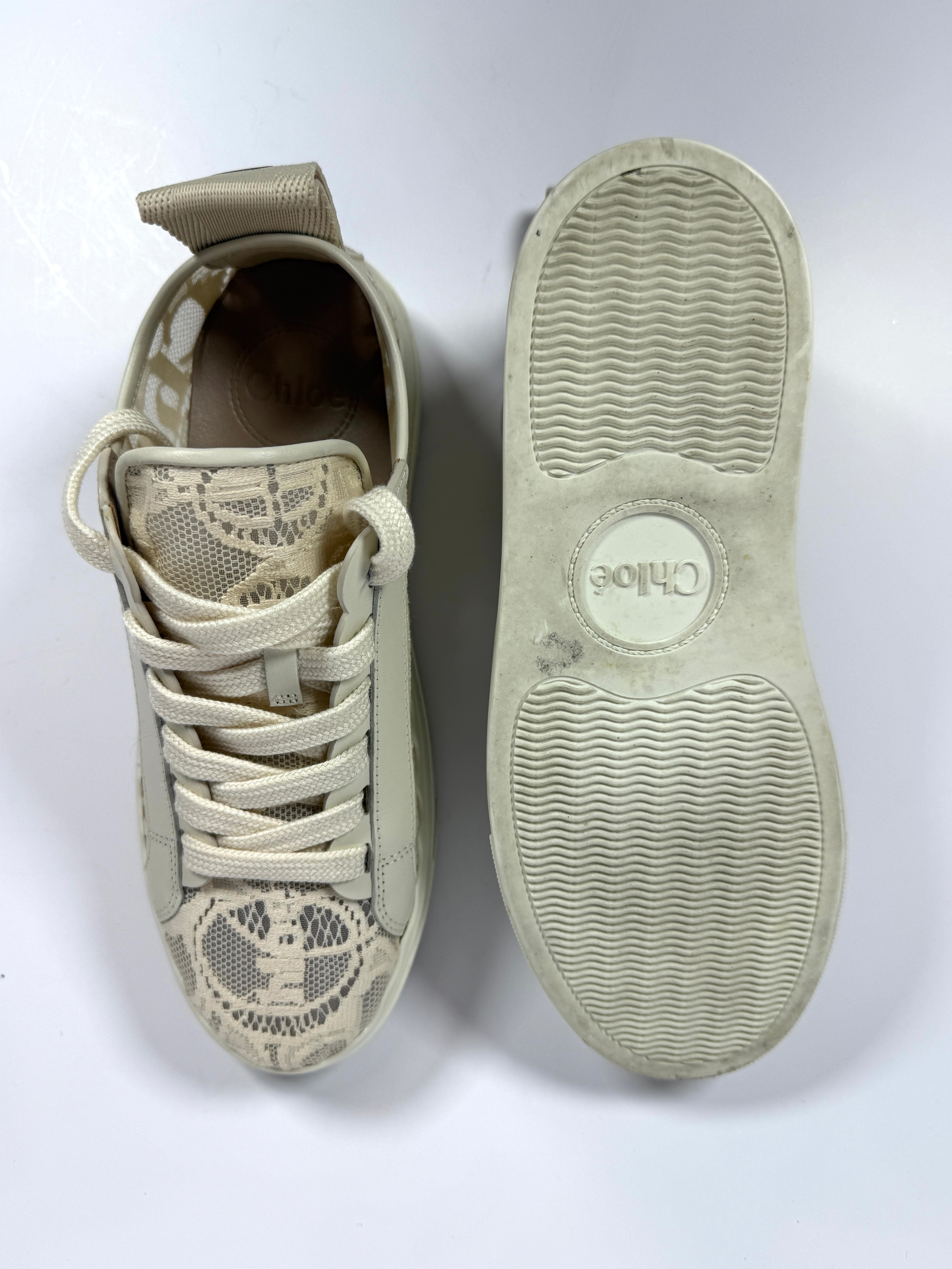 Chloe Lauren Lace Sneakers (Size 38/UK5) Authentic and pre loved in very good condition. 