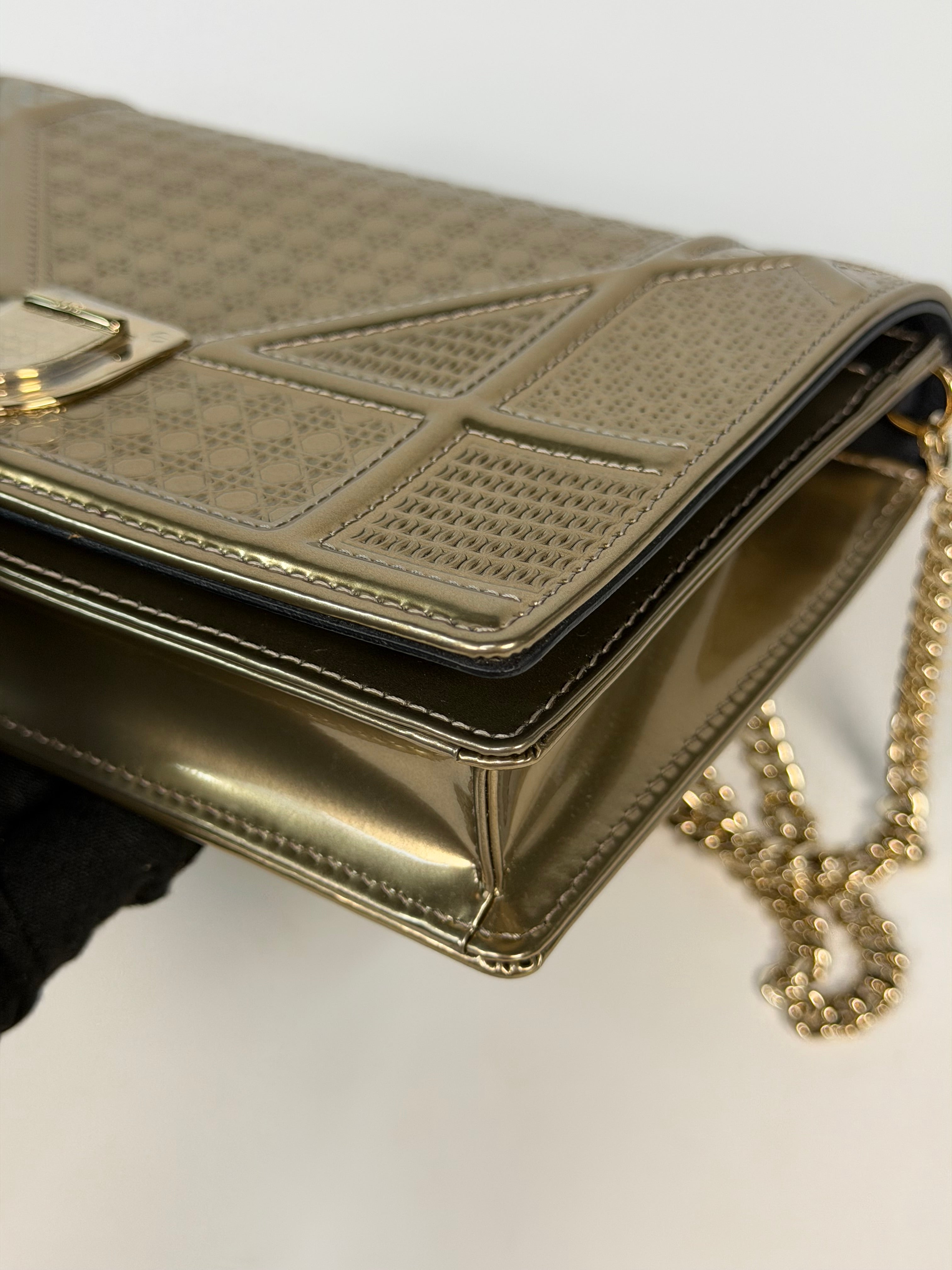 Authentic and preloved Christian Dior Mini Diorama Gold With Gold Hardware . Excellent condition. Verified by Luxe Cheshire 