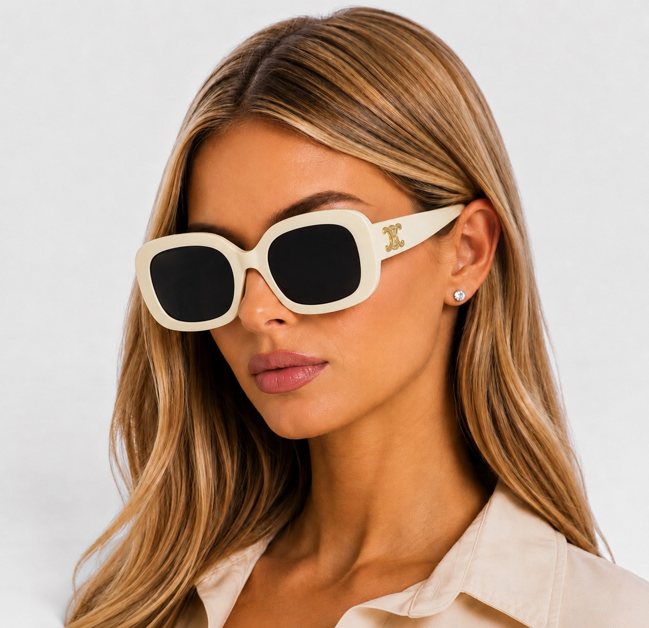 Celine Triomphe Sunglasses In White 100% authentic and preloved in excellent condition