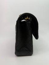 Chanel Small Classic Double Flap In Black Caviar Leather With GHW