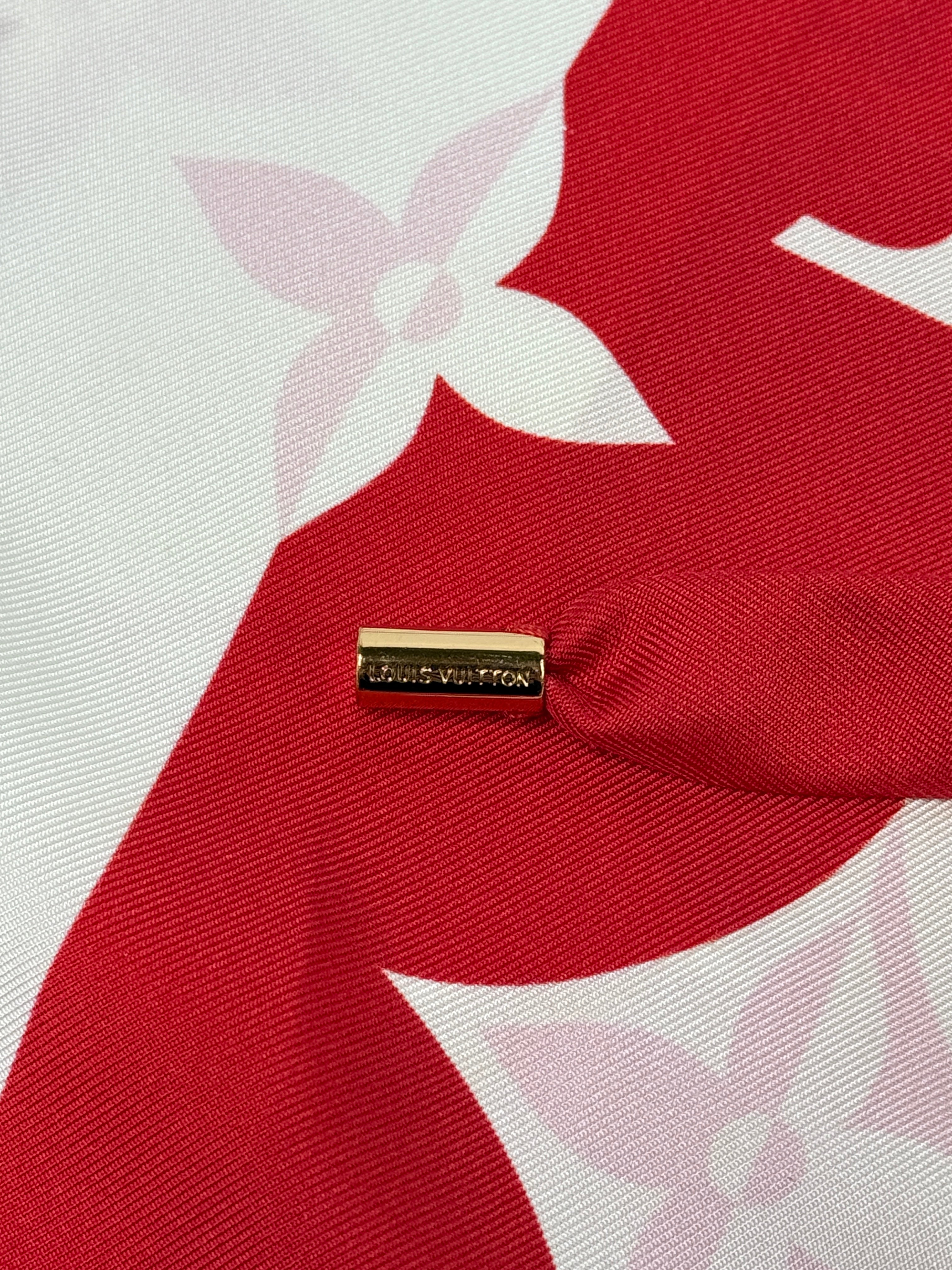Louis Vuitton Red Monogram Silk Twill Trousers  ( Size 38/10)