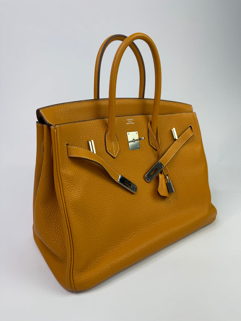 Hermès Birkin 35 Mustard Clemence With PHW