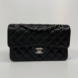 Chanel Small Classic Double Flap In Black Caviar Leather With SHW