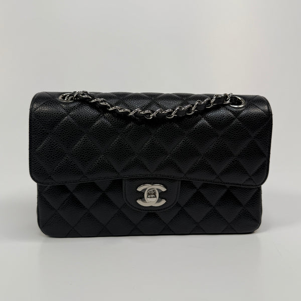 Chanel Small Classic Double Flap In Black Caviar Leather With SHW