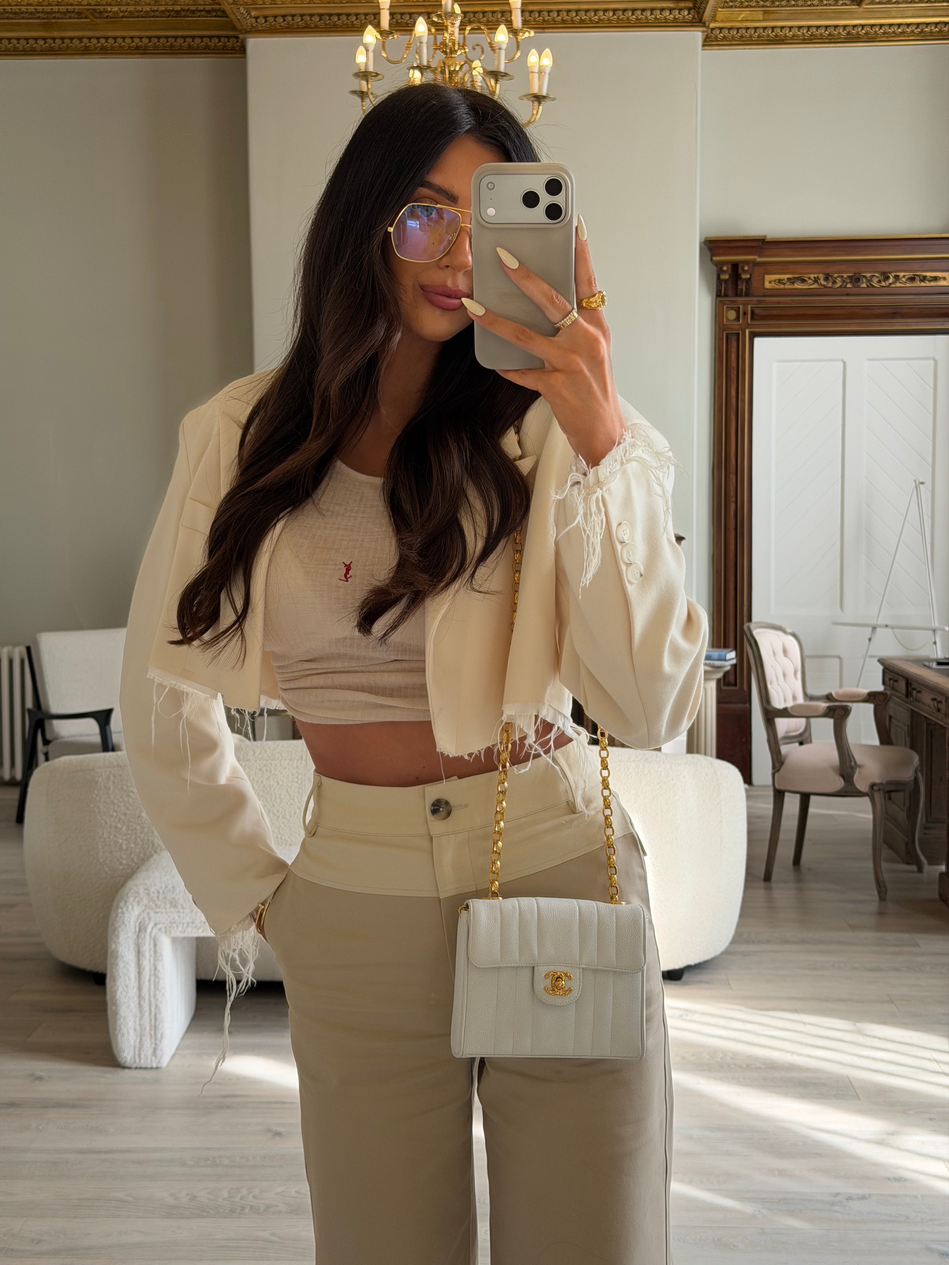 Chanel Vintage Mini Square Flap In White Caviar Leather With 24kt Gold Hardware. Excellent condition 100% Authenticity Guarantee 