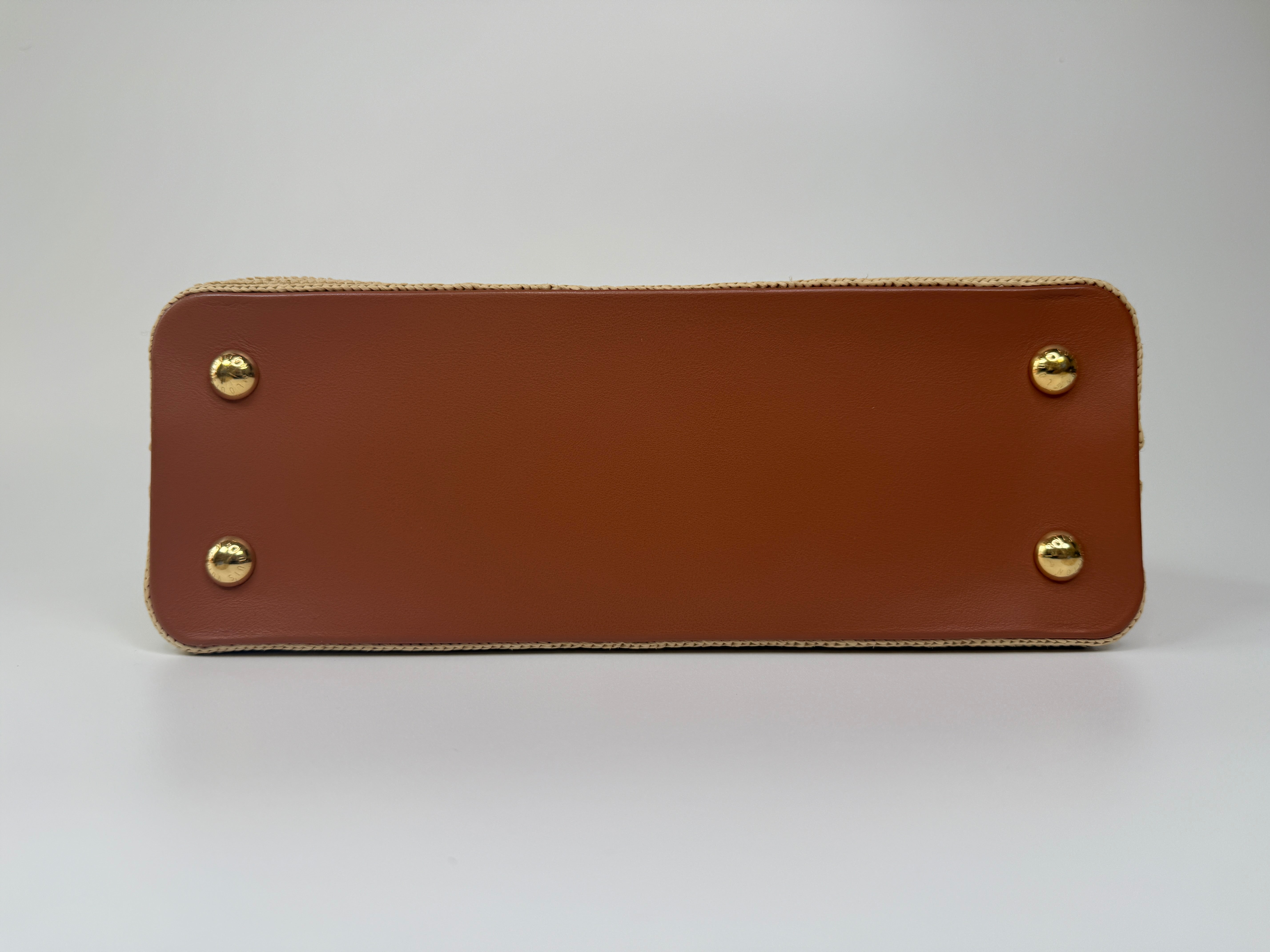 Louis Vuitton Capucines MM Bag In Raffia. Excellent Preloved condition. 100% Authenticity guarantee. 