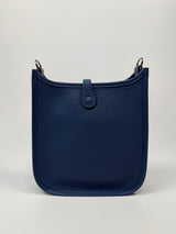 Hermès Evelyne TPM In Blue Tie With PHW