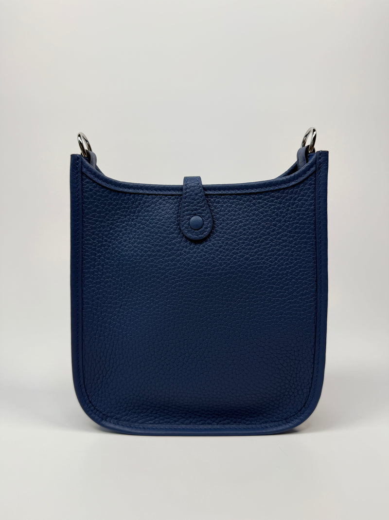 Hermès Evelyne TPM In Blue Tie With PHW