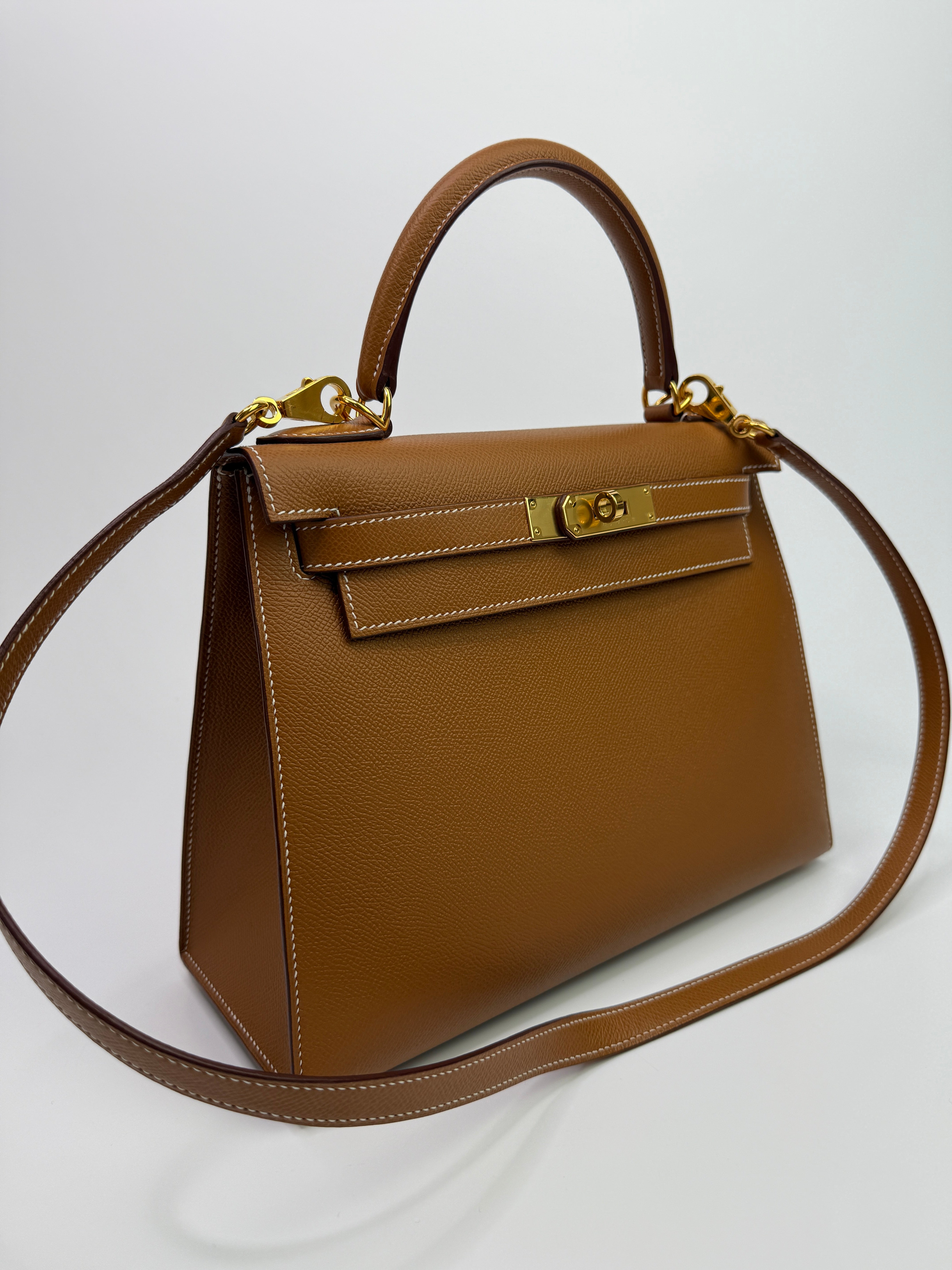 Authentic Pre Loved Hermès Kelly 28 Gold Sellier Epsom Leather With Gold Hardware Excellent Condition
