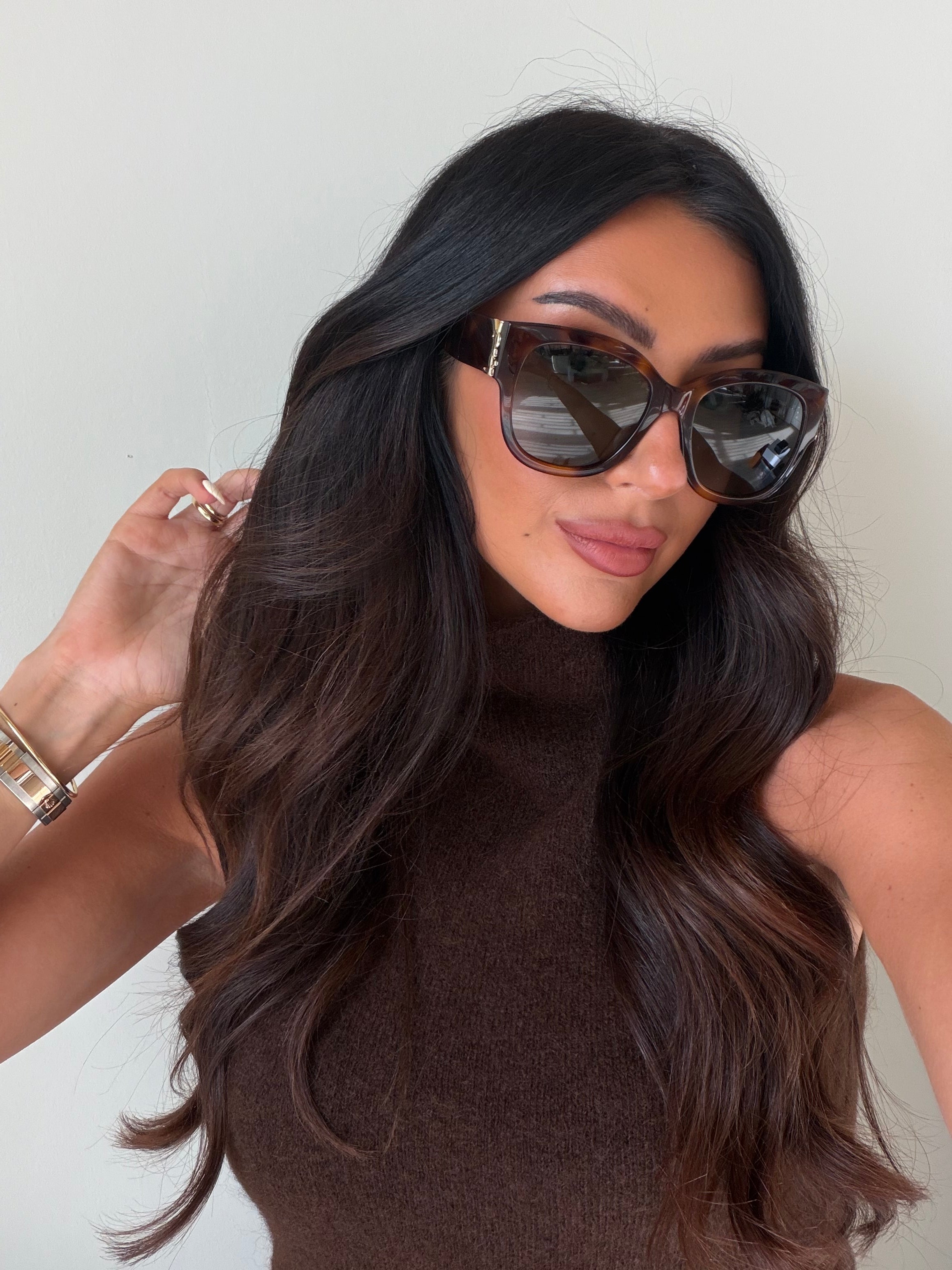 Saint Laurent Sunglasses Brown Logo Sunglasses. Authentic preloved In good condition 