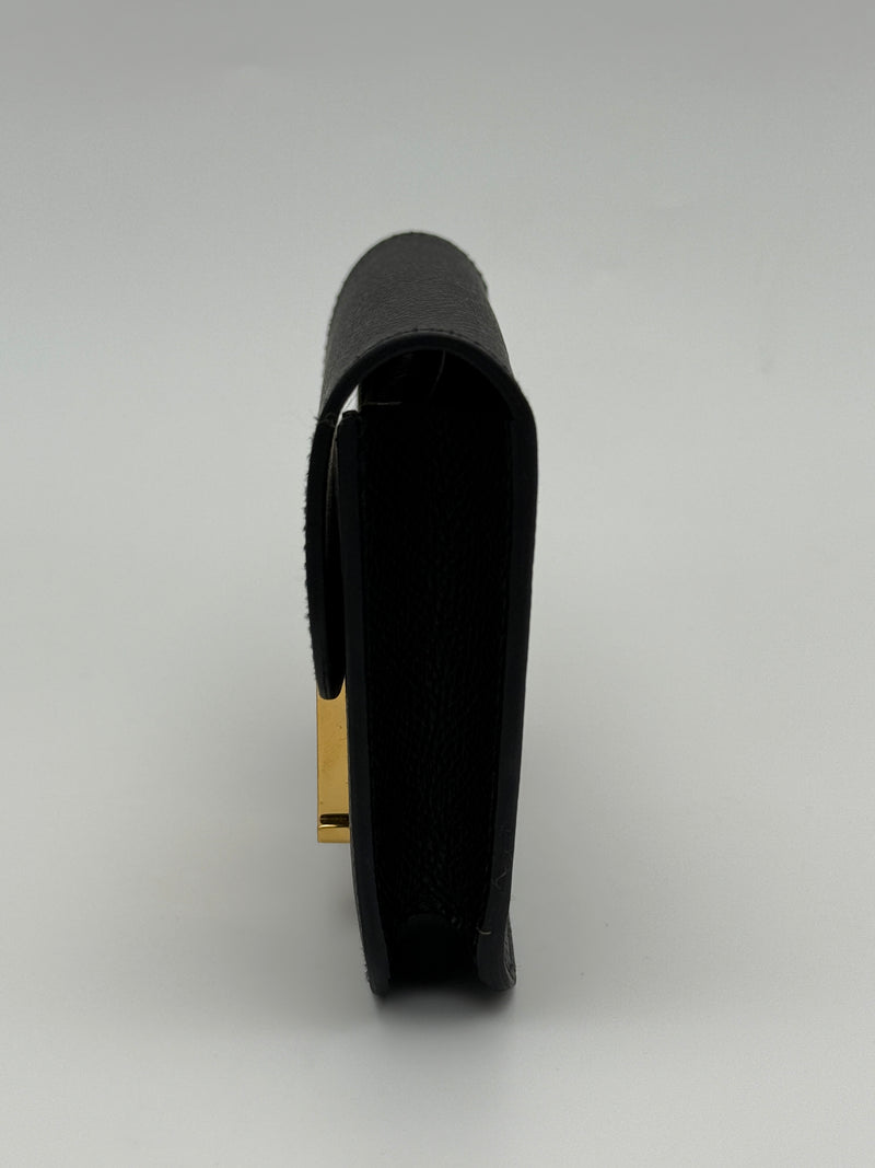 Hermès Constance Slim Wallet In Black Epsom Leather With GHW