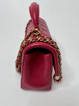 Chanel Mini Rectangle Flap Bag In Raspberry