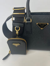 Prada Galleria Micro Bag In Black Saffiano Leather