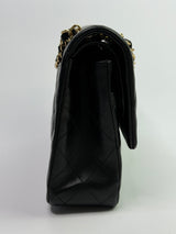 Chanel Medium Classic Double Flap Black Lambskin With GHW