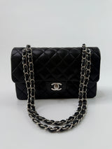 Chanel Small Classic Double Flap In Black Lambskin Leather With SHW