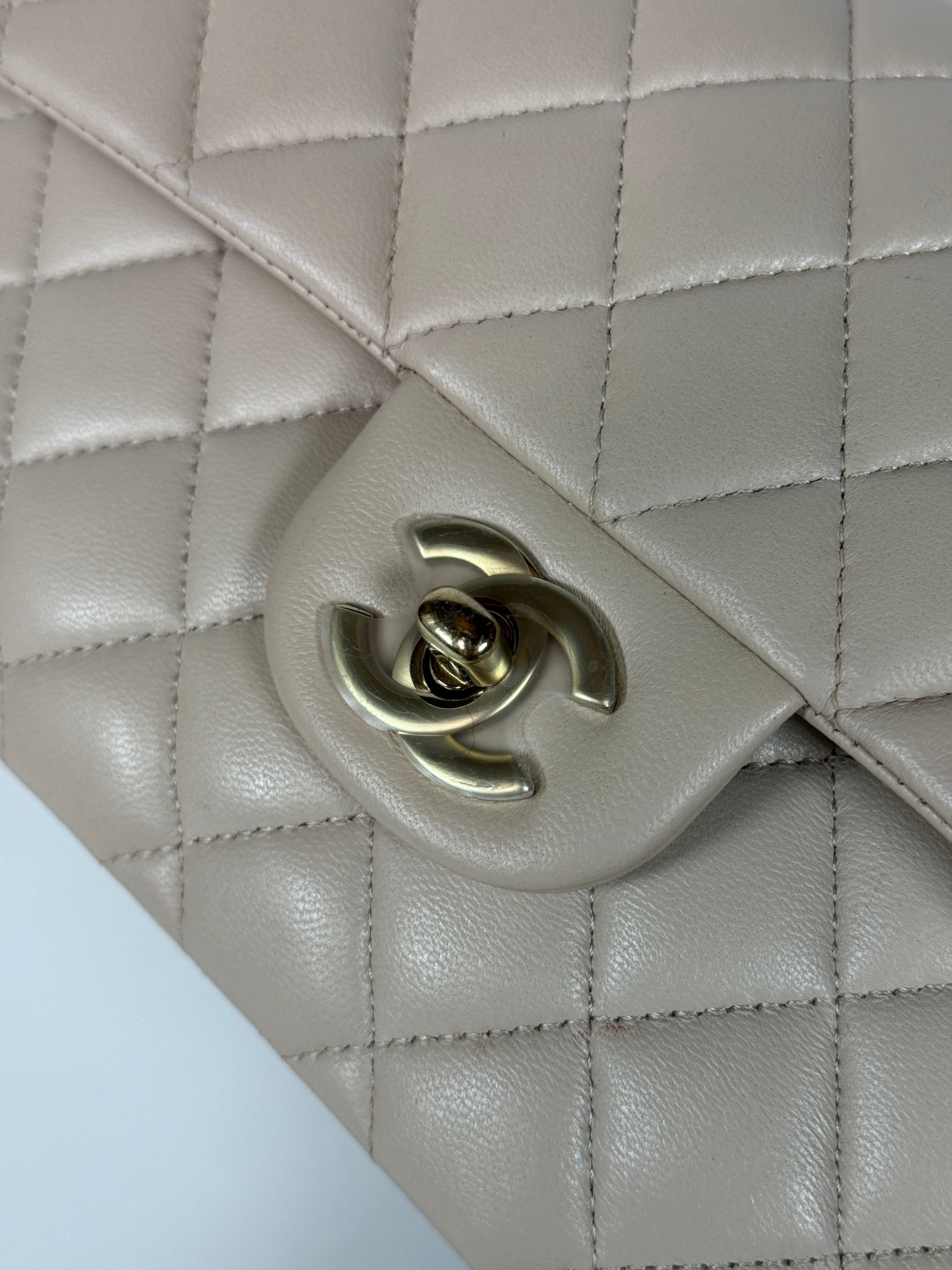 Chanel Chanel Small Classic Double Flap In Mauve Lambskin Leather With PGHW excellent condition, verified by Luxe Cheshire. International, fast  and fully insured delivery. Trusted designer resale.