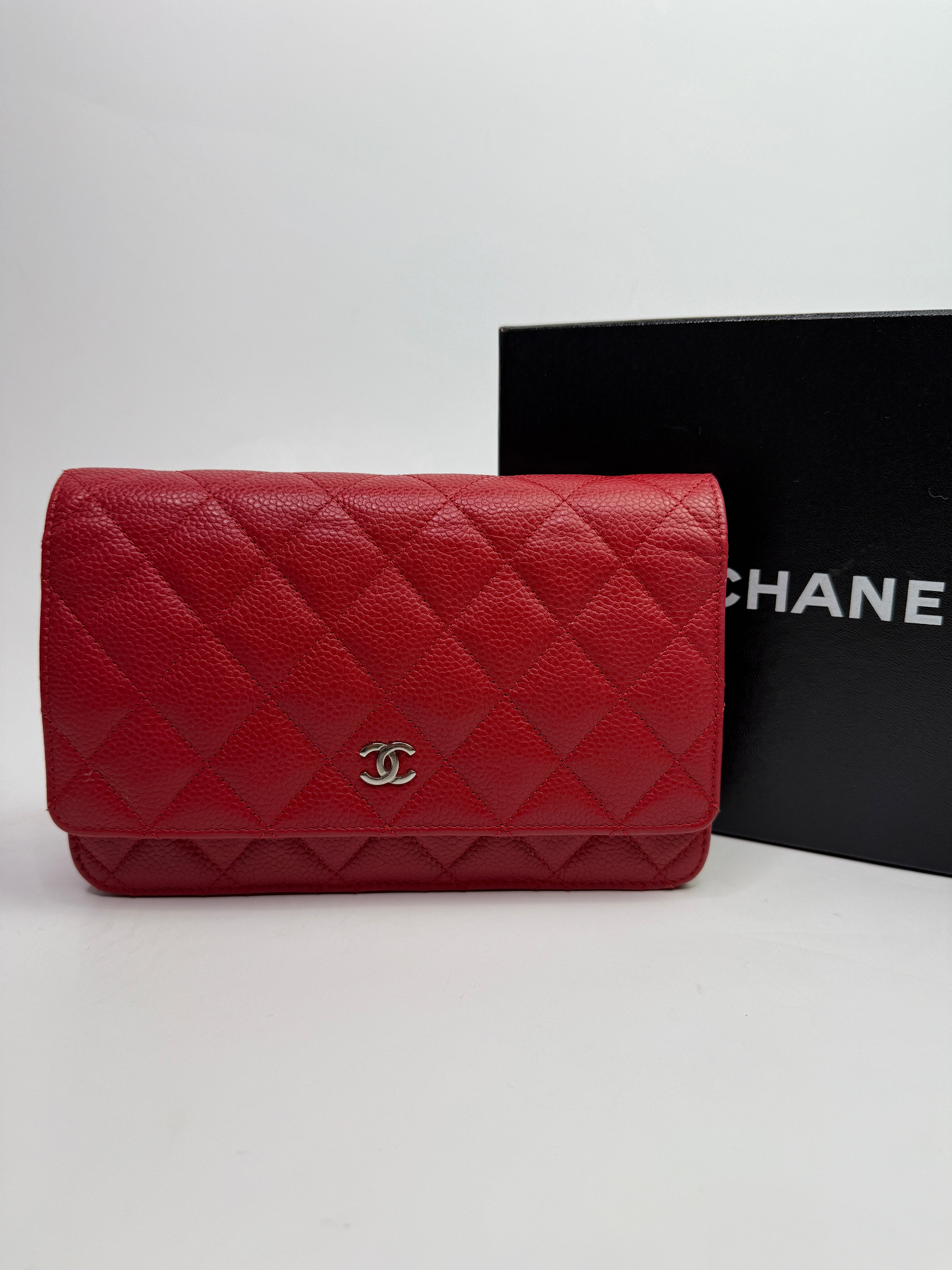 Chanel Wallet On Chain Red Caviar Leather With SHW