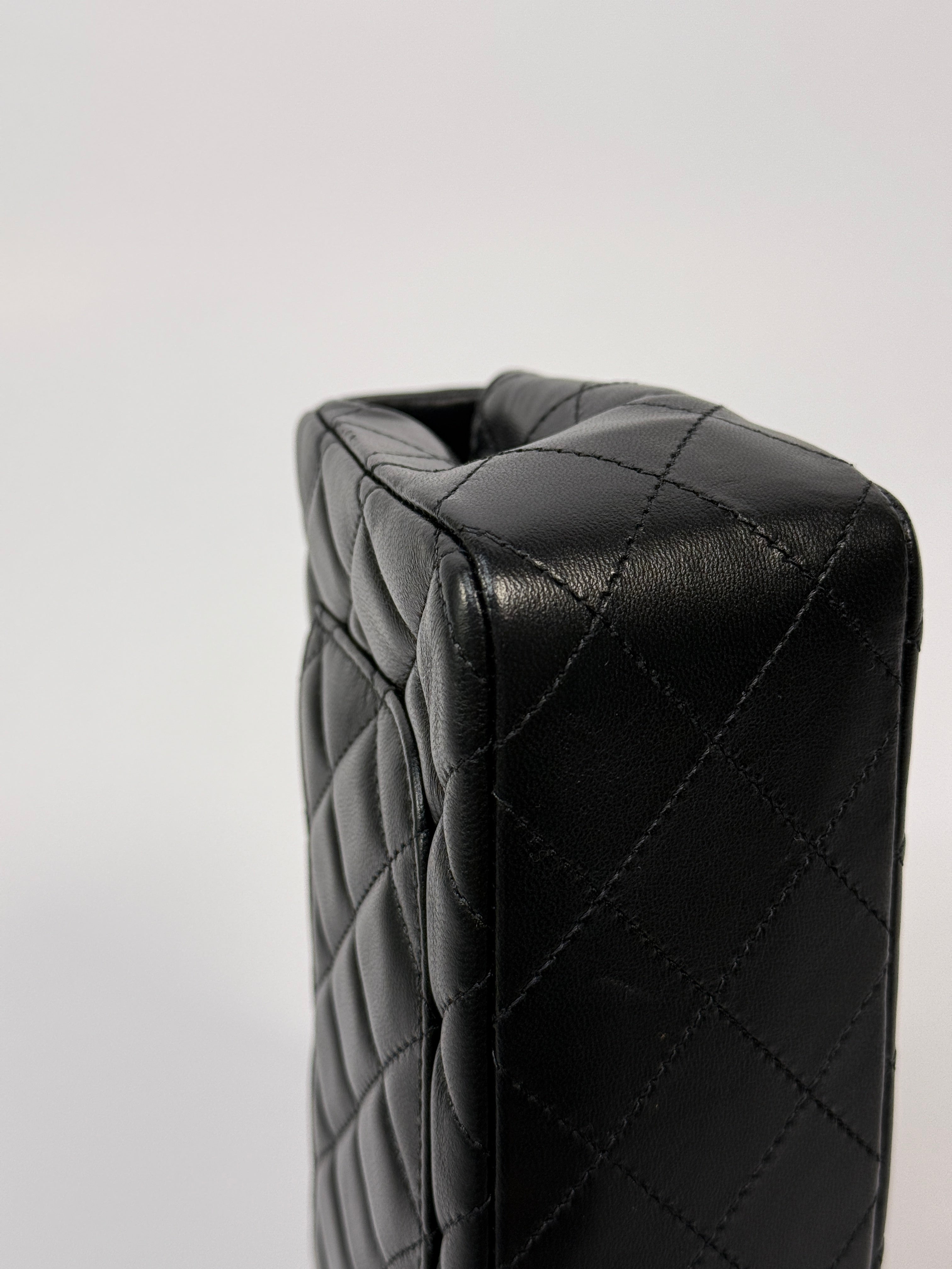 Chanel Mini Rectangle In Black Lambskin Leather With PGHW