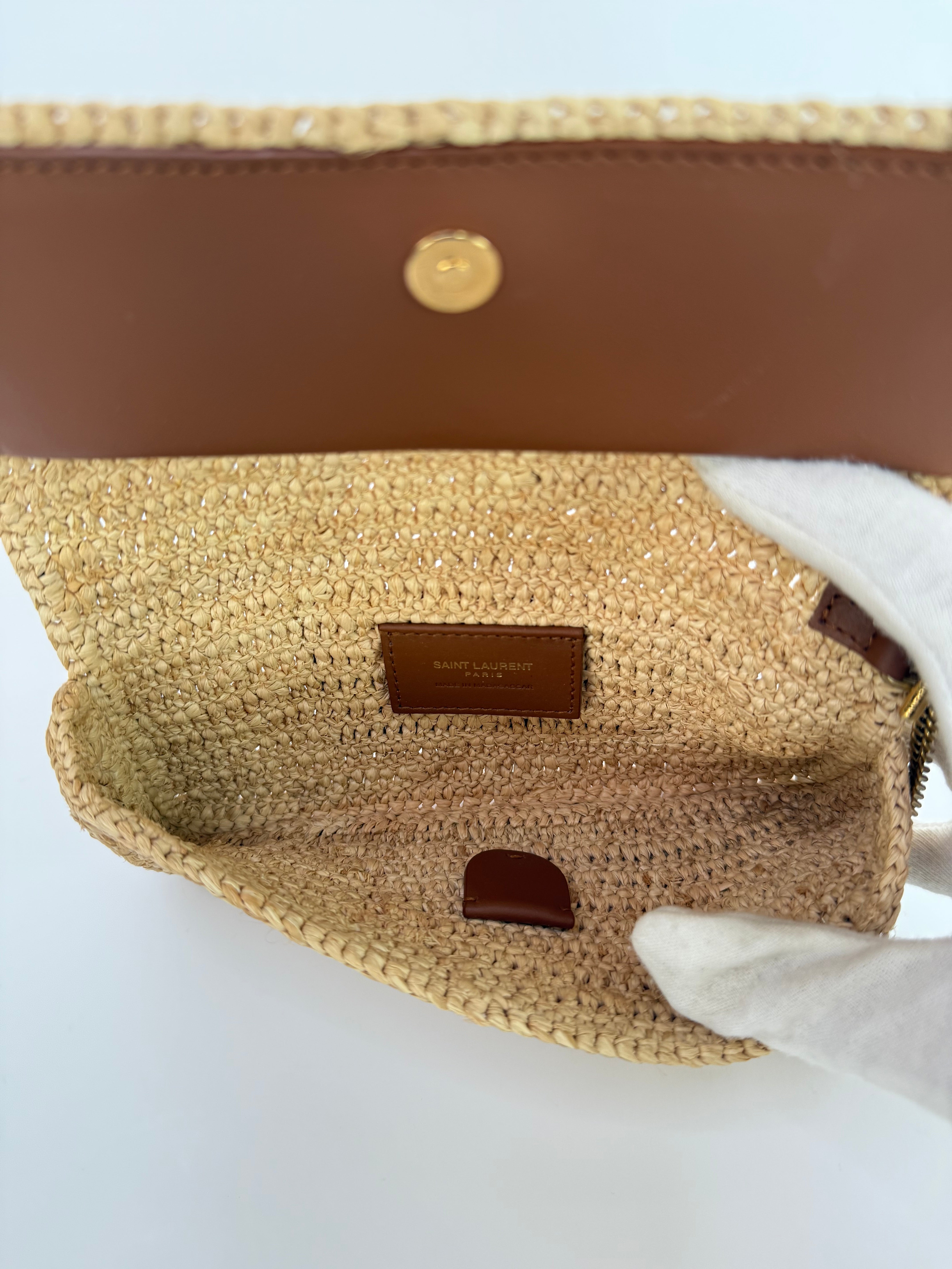 Saint Laurent ICare Raffia Maxi Bag