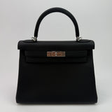 Hermès Kelly 28 Retourne Black Togo Leather With Palladium Hardware