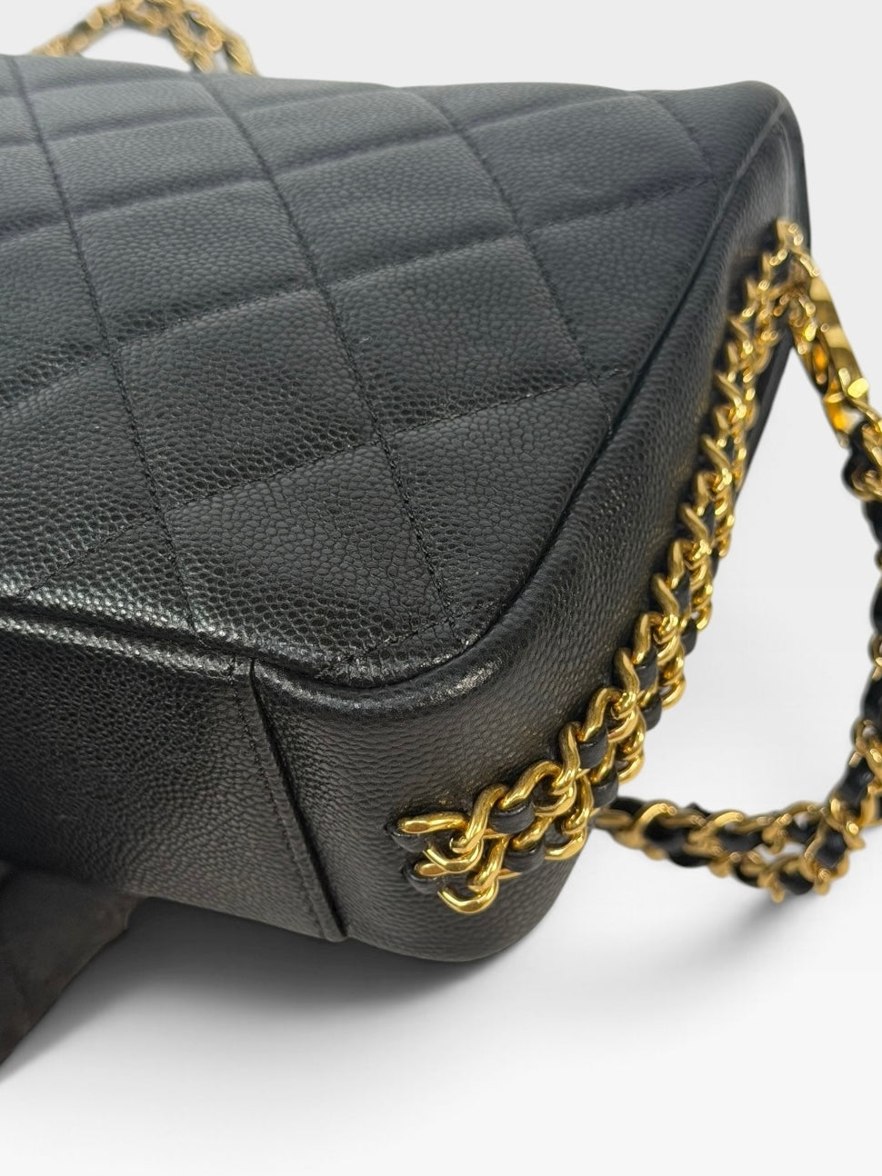 Chanel Seasonal Flap Bag In Black Caviar Leather With Gold Hardware