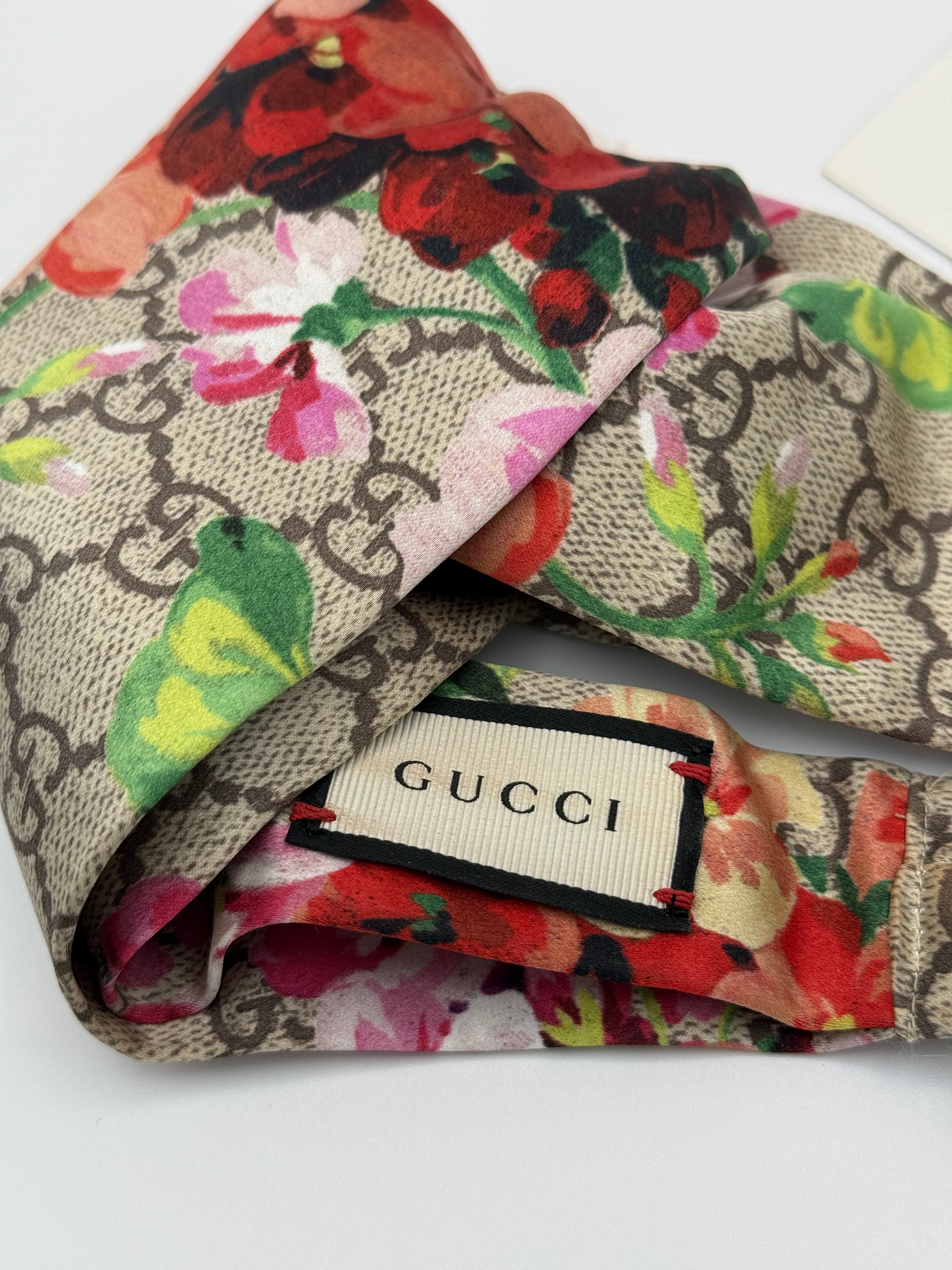 Gucci Blooms Print Silk Headband