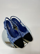 Chanel Tweed Slingback Pumps (Size 39 /UK 6)