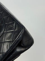Chanel Vintage Medium Classic Double Flap Black Lambskin With 24k GHW