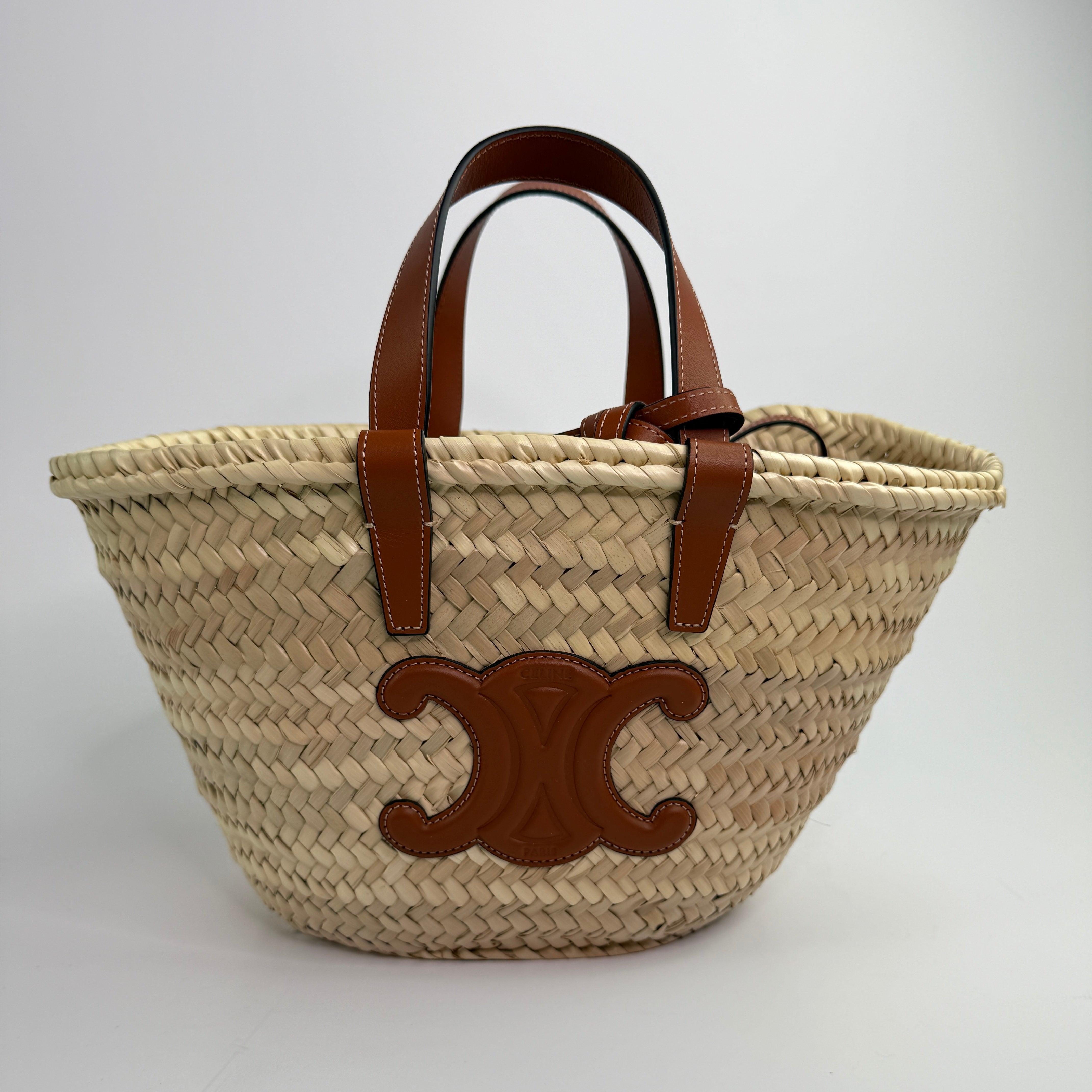 Celine Teen Classic Panier in Palm leaves and Calfskin