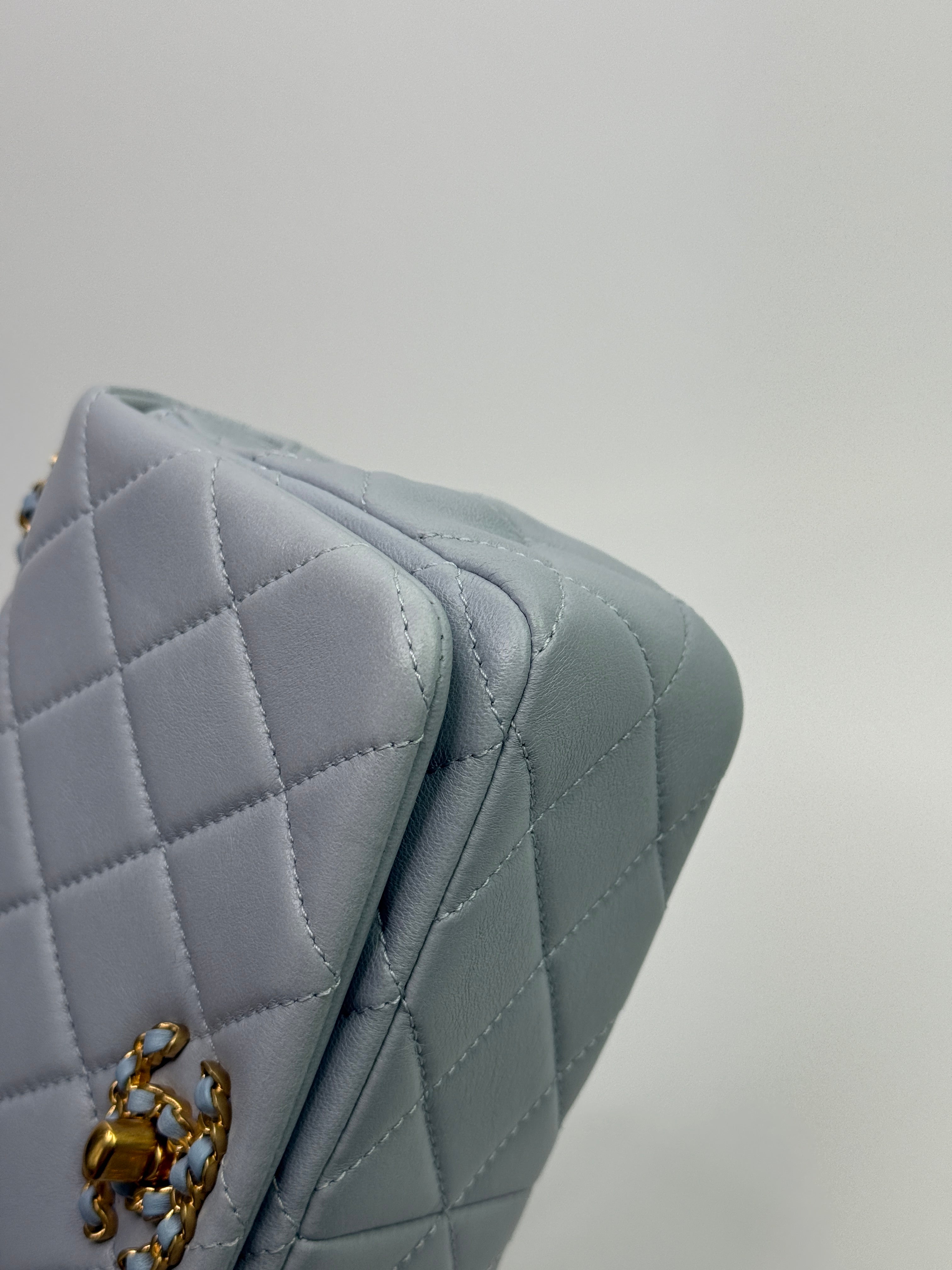 Chanel Seasonal Flap In Gris Clair Lambskin With GHW