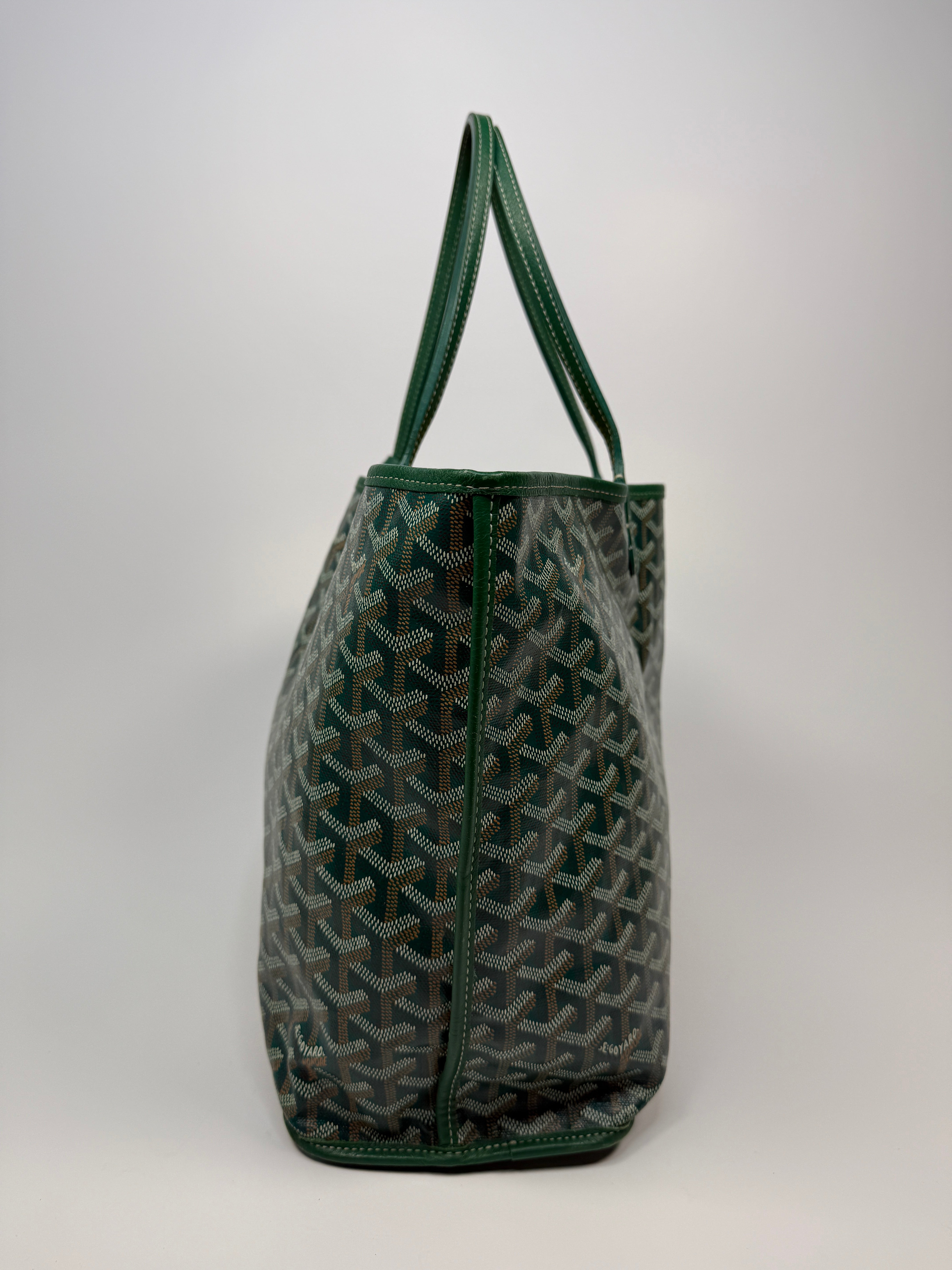 Goyard Anjou GM Tote Bag In Green Goyadine Canvas Authentic and preloved in excellent condition. 