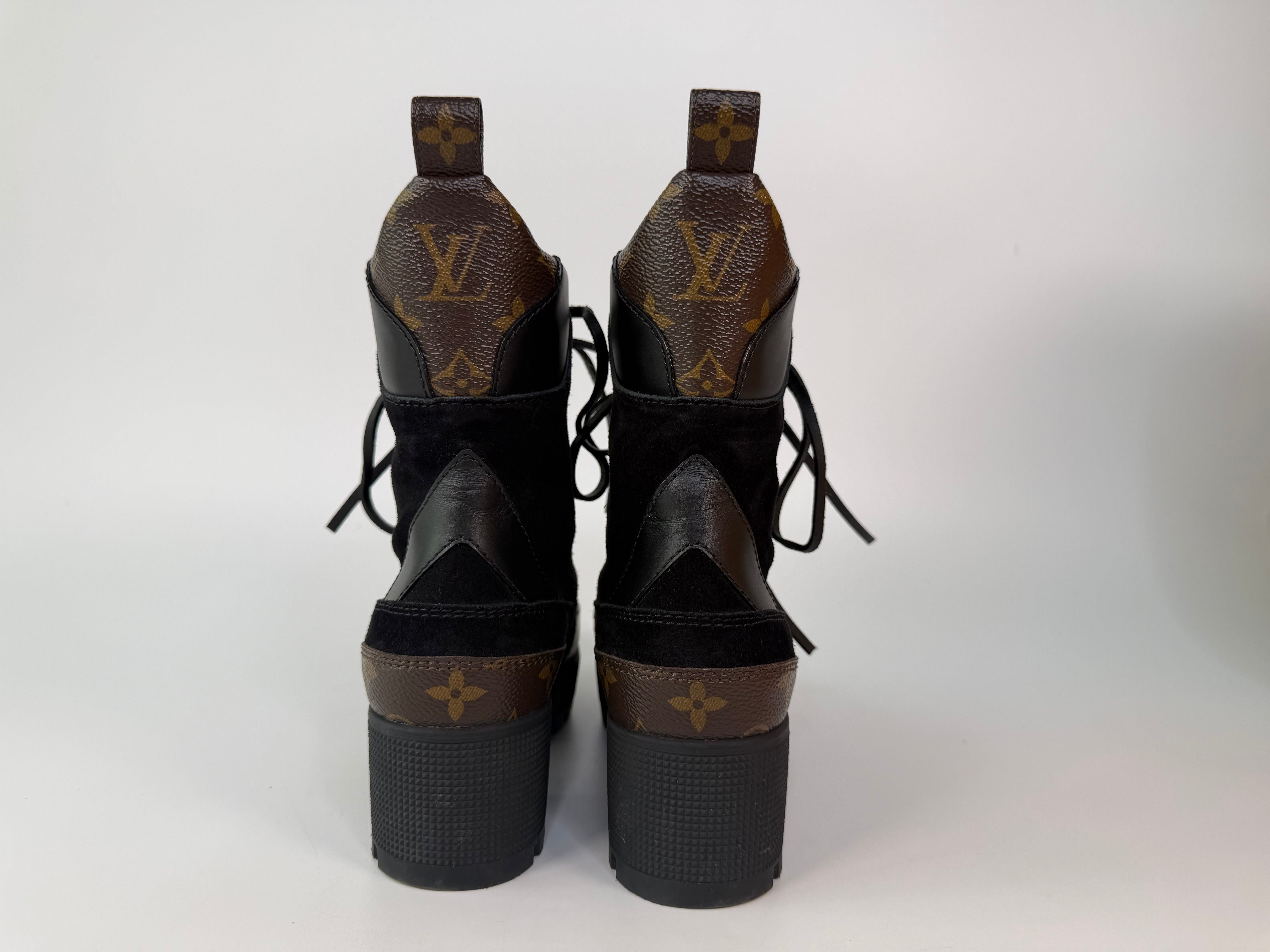 Louis Vuitton Military Logo Boots In Monogram And Black (Size 36 /UK 3) 100% authentic and preloved in excellent condition