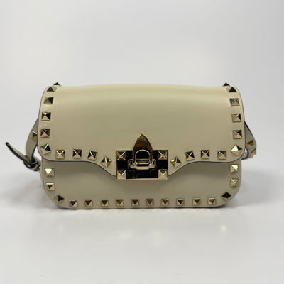 Valentino Garavani Ivory Rockstud Lock Bag