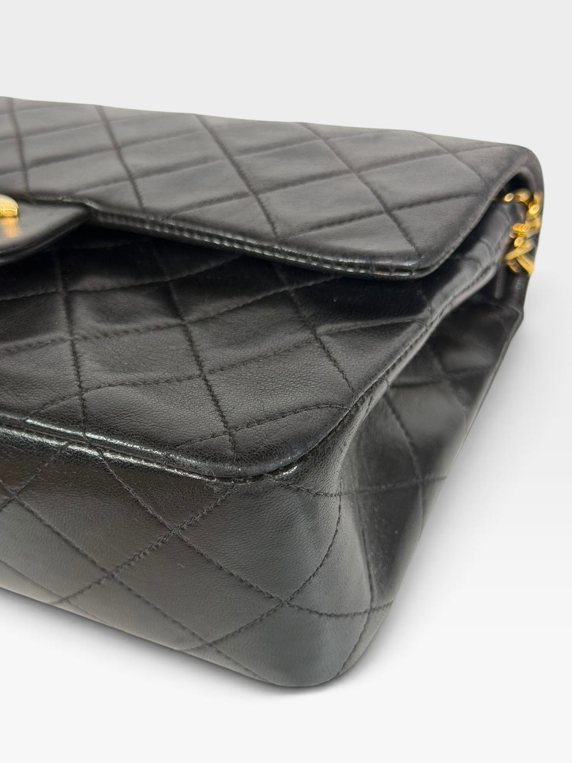 Chanel Vintage Small Classic Double Flap In Black Lambskin Leather 24Kt Hardware. Authentic and preloved in excellent condition. 100% guarantee